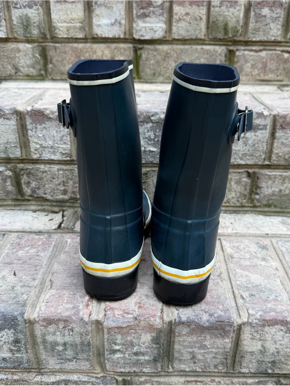 Hunter Original Garden Stripe Short Rain Boots Navy Size 7 - Picture 6 of 7